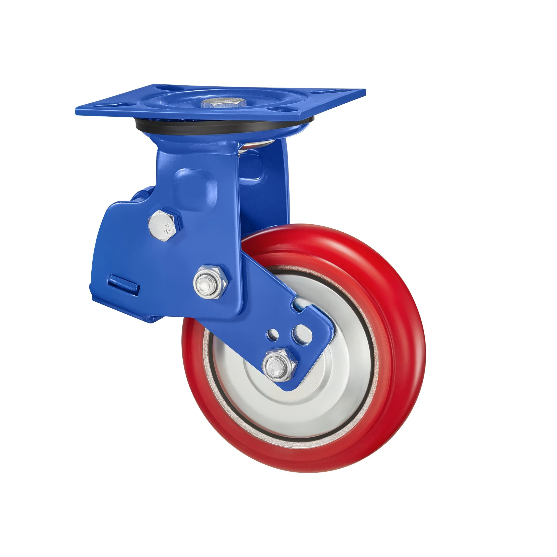 125mm150mmheavy Duty PU Double Springs Swivel Locking Shockproof Caster