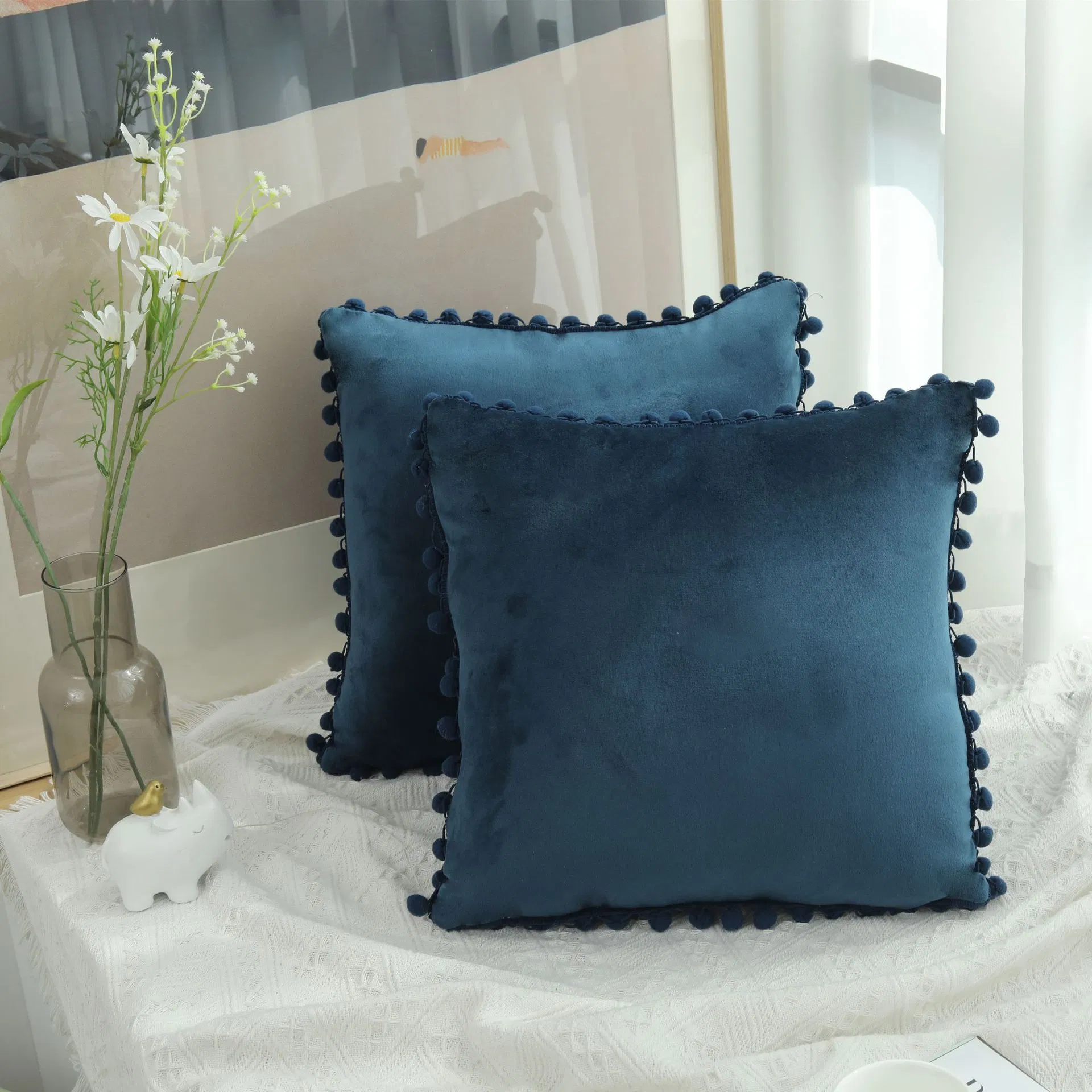 18X18 Velvet Cushion Case Cute and Soft Square Throw Pillows