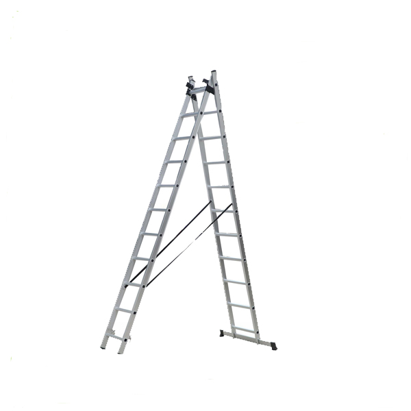 Silver White Single-Side Grooved Rail Extension Ladder