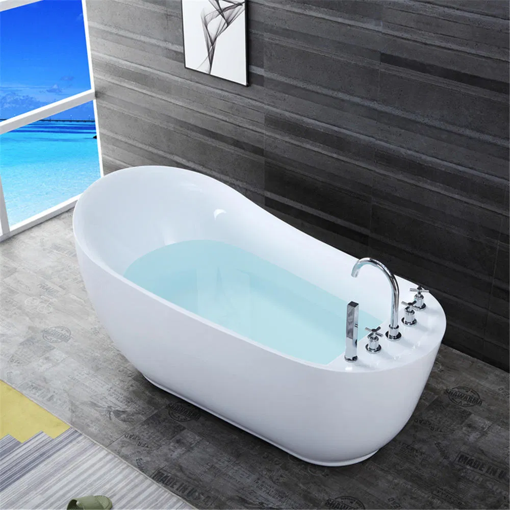 White Modern Home Acrylic Bath Tub Indoor Bathroom Freestanding Bathtub for Hotel