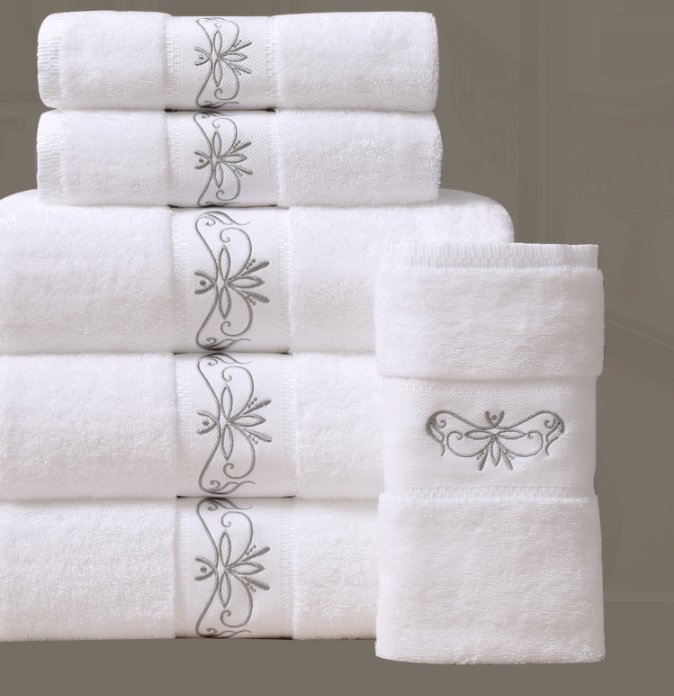 Custom Luxury Hotels Towel Beauty Salon 100%Cotton Embroidery Bath Towel