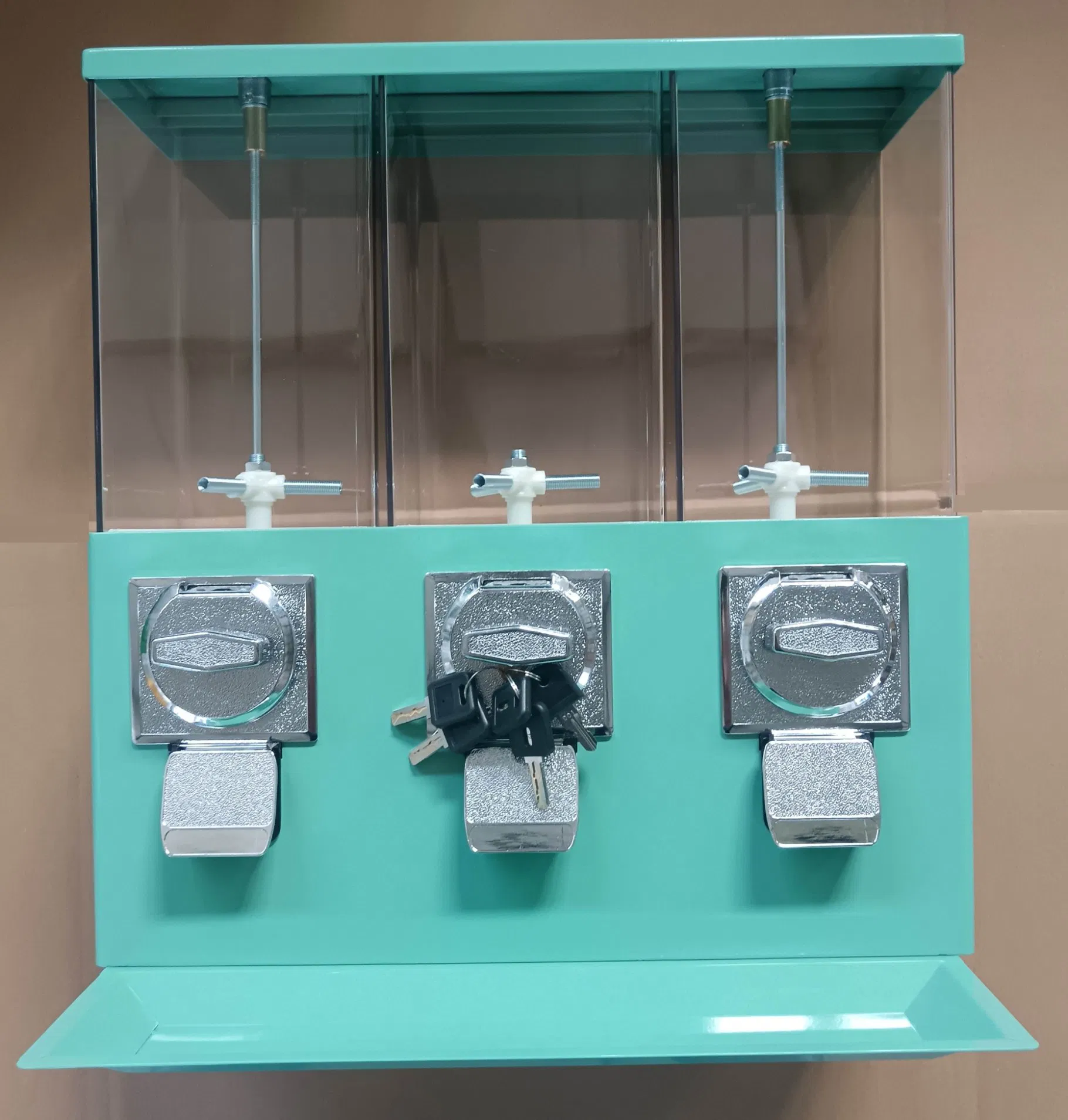 Ak19 Steel Triple Vendor Gumball Bulk Candy Vending Machine