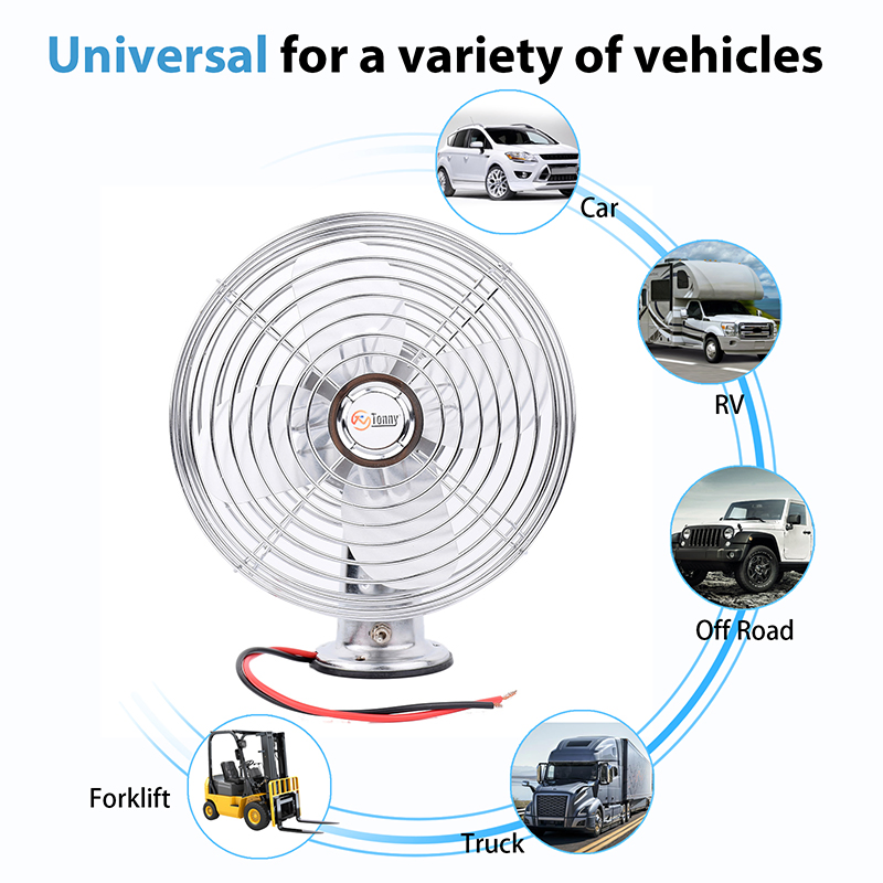 Автовентилятор 6" 8" металлический, 2 скорости, 12В/24В