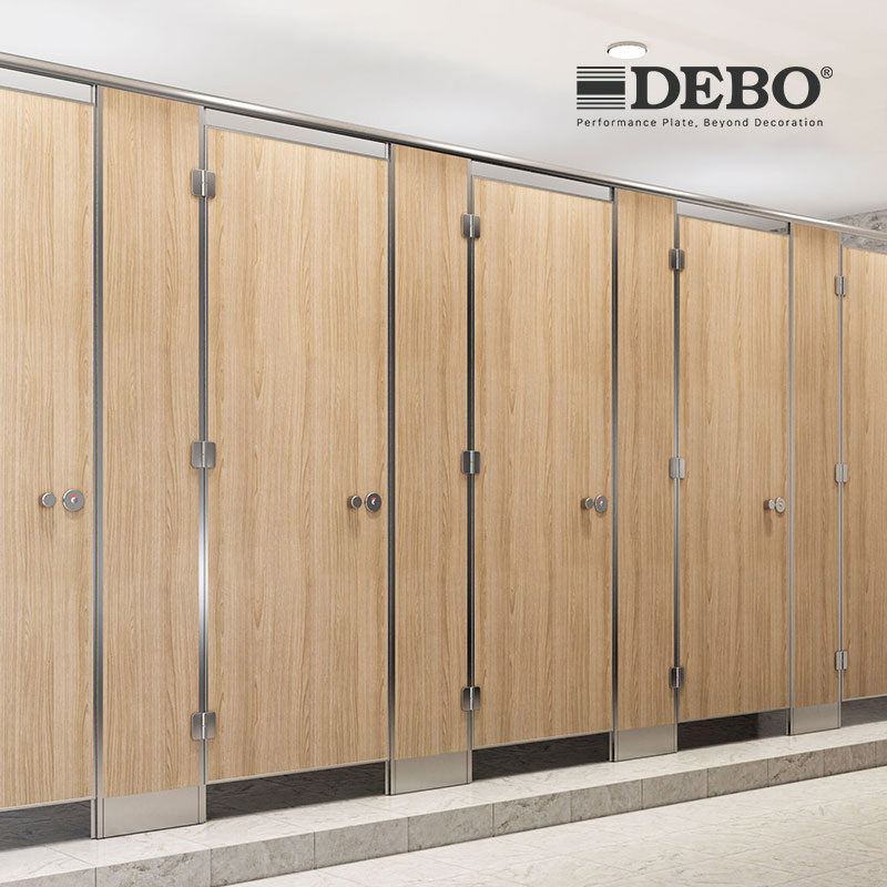 Durable Debo 10mm Thickness Anti-Bacterial Compact Density Fiberboard Toilet Cubicle