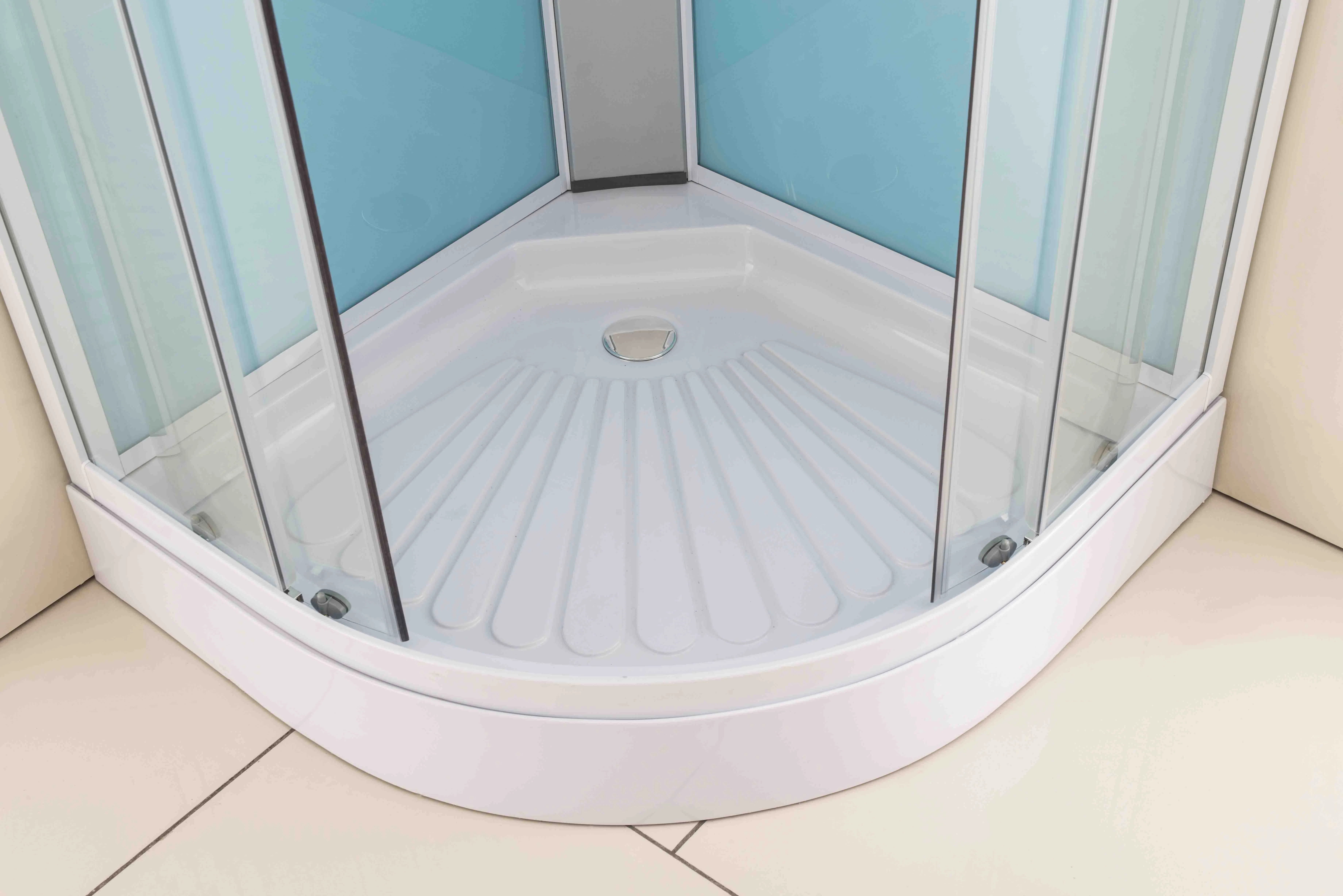 Low ABS Tray Sector Pear Simple Glass Shower Room From Hangzhou (TL-8839)