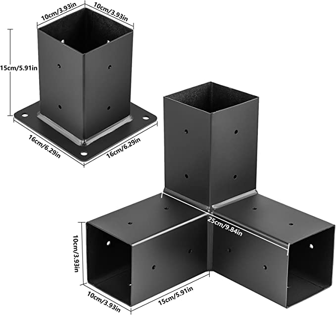 Custom Metal Pergola Brackets for Supports Porch Railing Post Holders