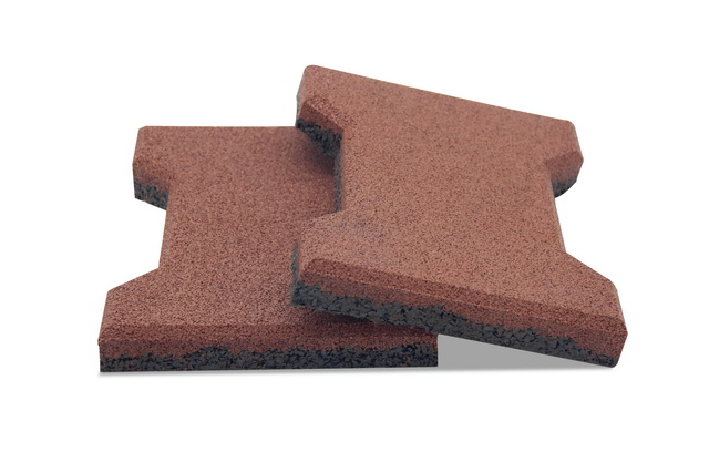 Outdoor Rubber Paver Bricks Recycled Rubber Granules Floor Tiles