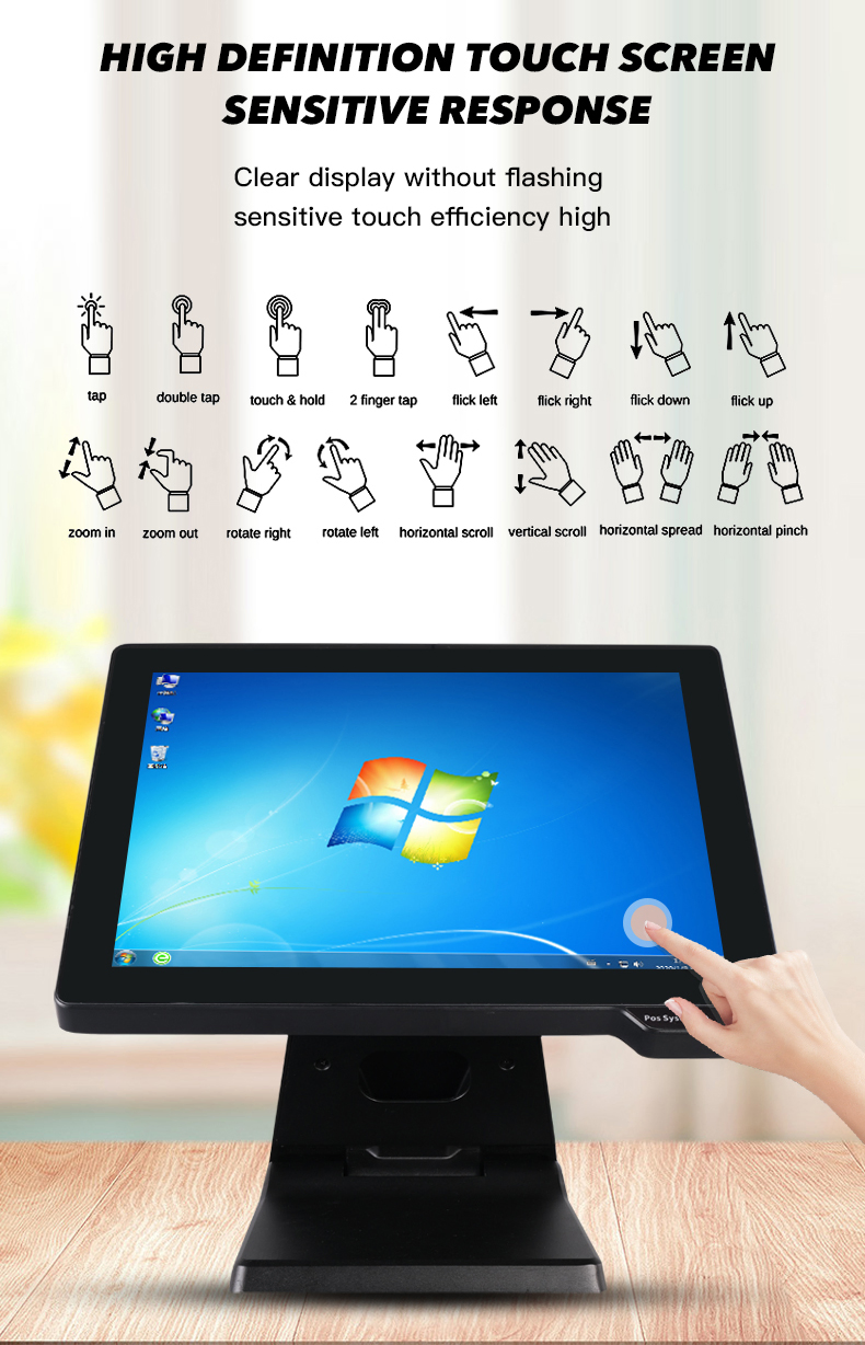 High Quality 15.6 Inch Win/Android POS System All in One Vending Machine Payment Kiosks Cash Register POS for Store