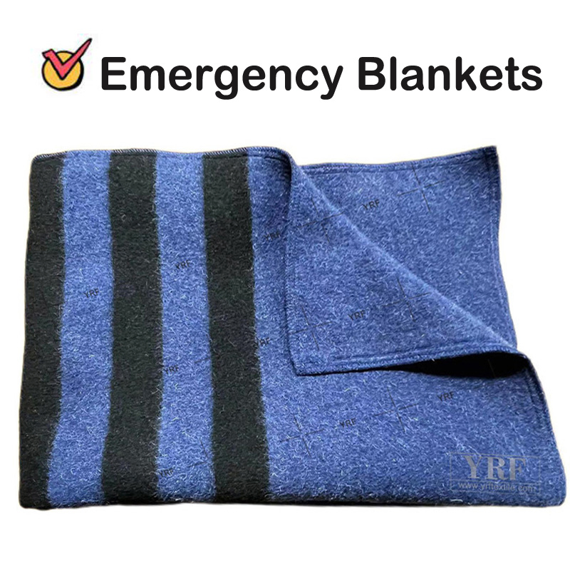 Warfare Blanket 50% Wool Grey Blue Camp Blanket Waterproof Fireproof Logo 600g 150X200cm Emergency Relief Shelter Isolation Thermal Blanket