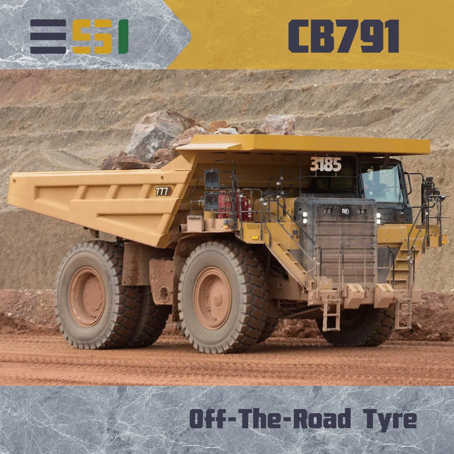 OTR шина для карьерного самосвала 27.00R49 Cat 777E