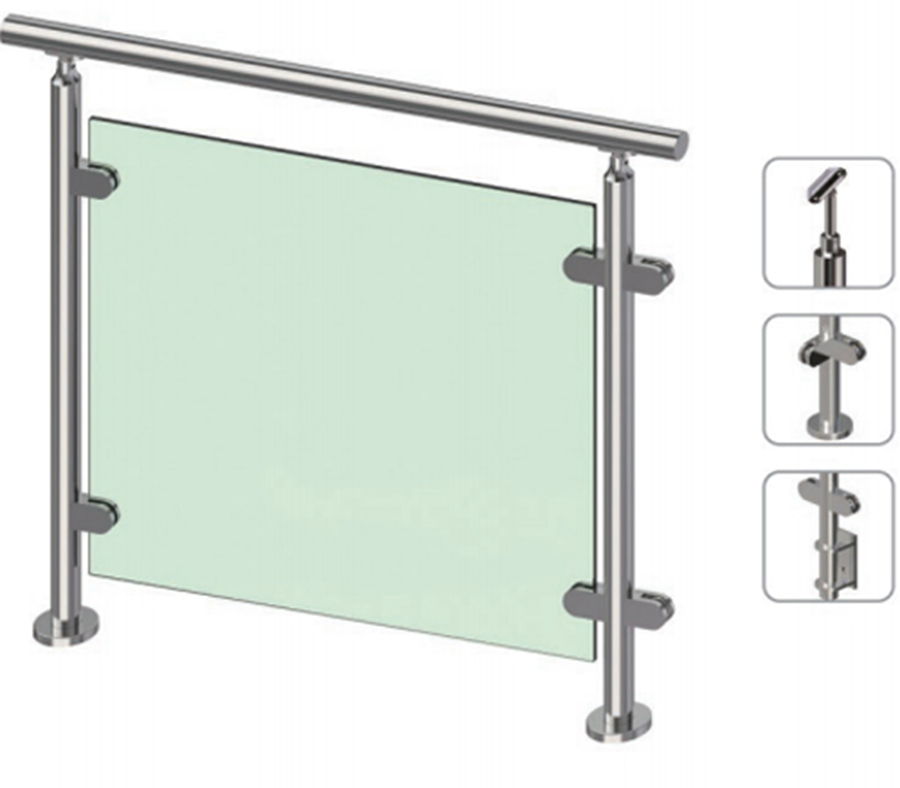 Glass Railing System Outdoor Balcony Glass Railing Spigot Balustrades