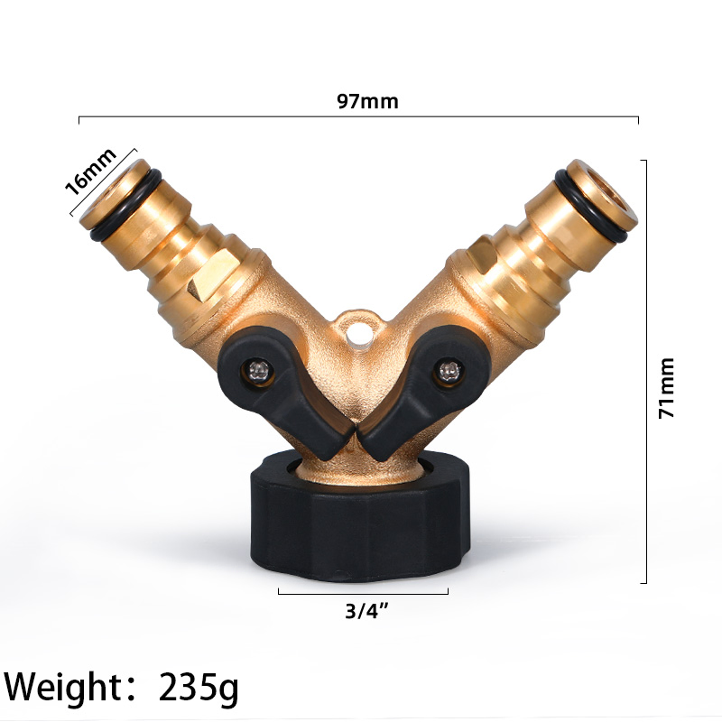 3/4" Brass Double-Pass Efficient Garden Irrigation with Hose Fittings Solutions