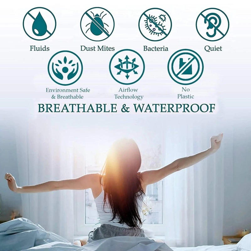 Air-Permeable Microfiber Laminated with TPU Spill-Proof Waterproof Mattress Protector Topper Fitted Sheet