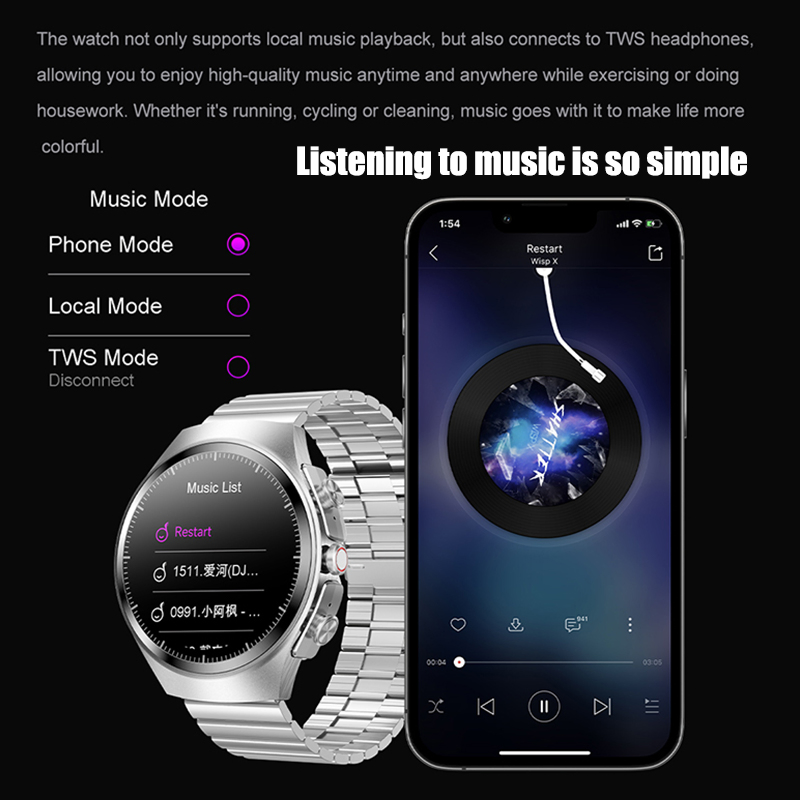 Умные часы с наушниками TWS, 2 в 1, Amoled экран