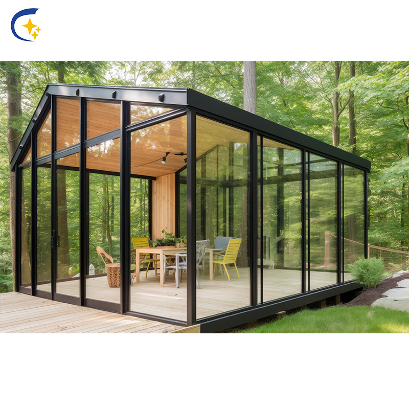 European Pergola Chinese Pavilion Balcony Large Glass Sunroom Aluminum Garden House
