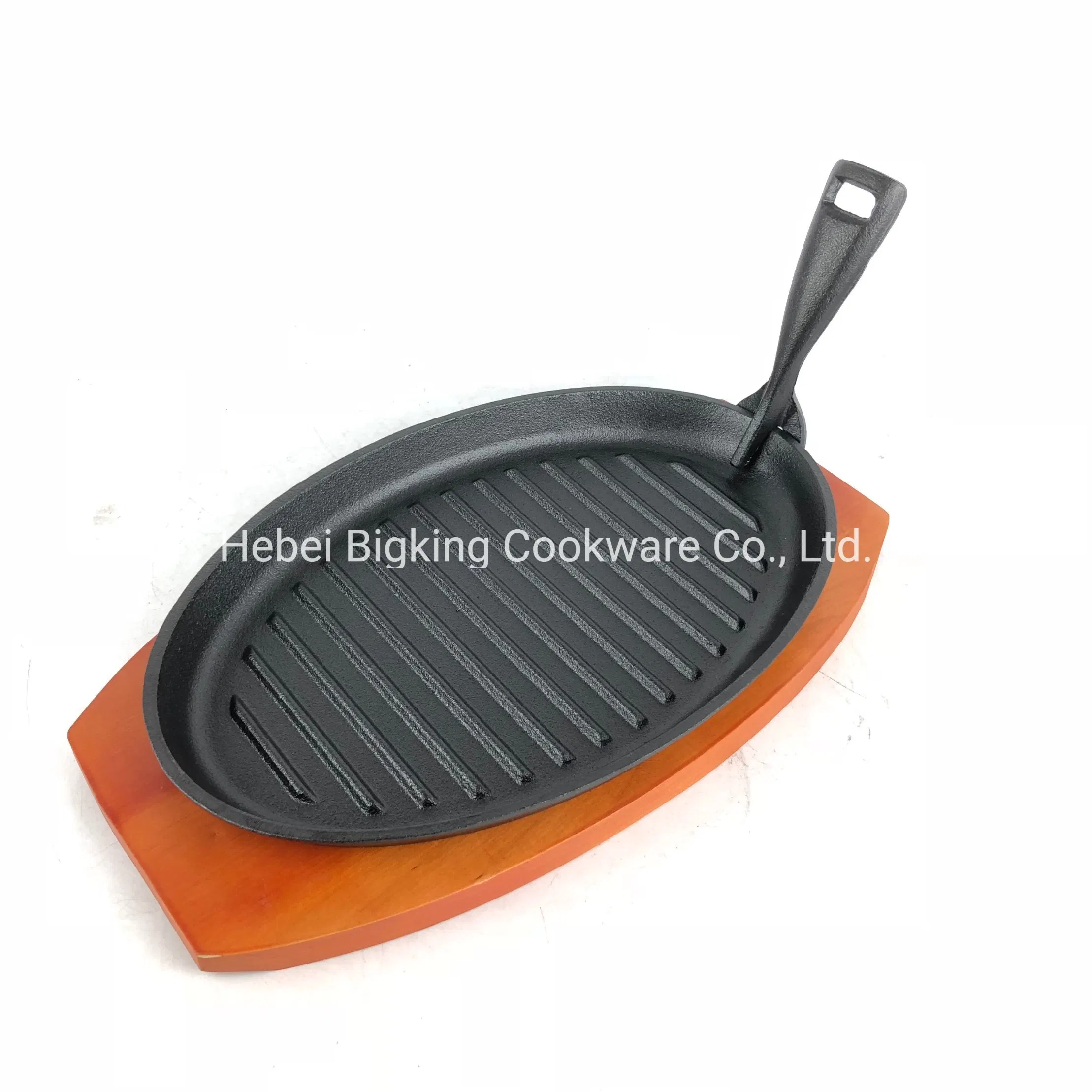 Cast Iron Sizzler Dish+Wooden Stand