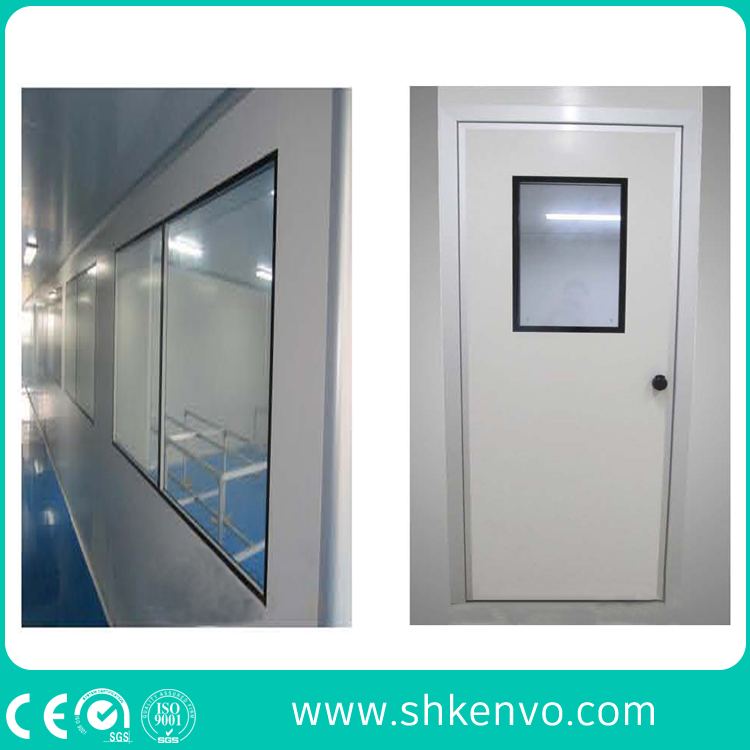 GMP Hygiene Galvanized Iron or 304 Stainless Steel Interior Modular Clean Room Metal Swing Entry Door for Food, Pharmaceutical, Medical, Hospital, Laboratory