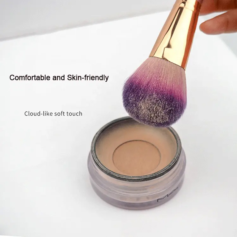 Hot Sale Wholesale Customized Logo High Quality Face Powder Eye Cosmetics 10PCS Purple Makeup Brush Set with Bag