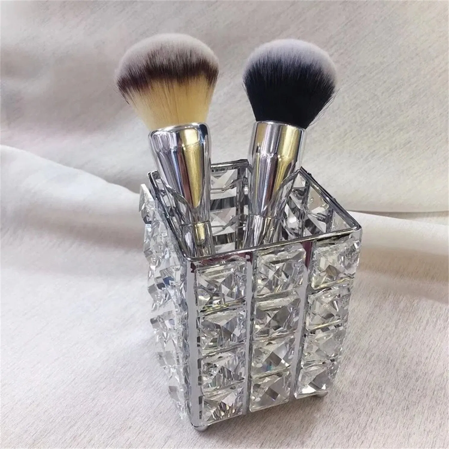 Nail Art Crystal Glass Pen Holder Storage Box Fashion European Desktop Barrel Nail Brush Tool Professional Decoration Barrel Storage Holder