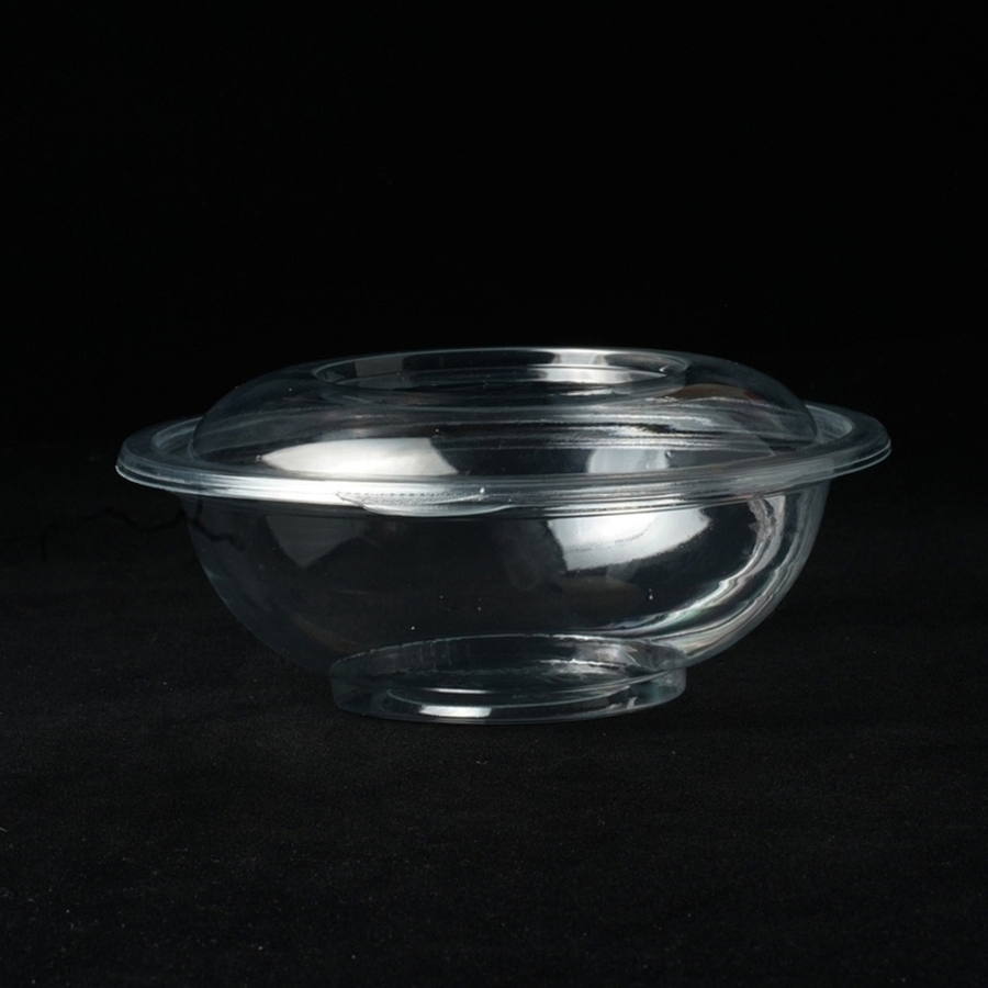 Food-Grade Safe 24oz 750ml Volume Disposable Plastic Round Fruit Salad Bowl
