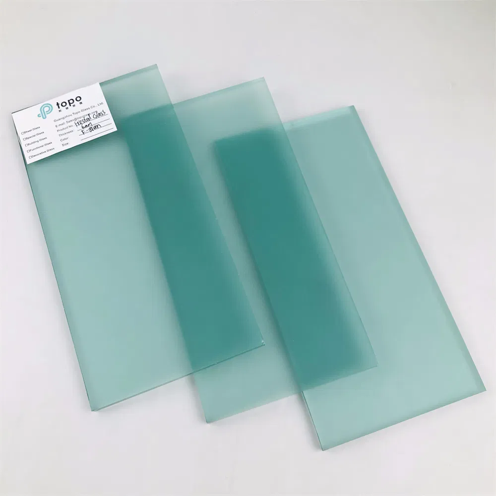 4mm-12mm French Green Decorative Art Acid Frosted Glass for Windows (FG-TP)