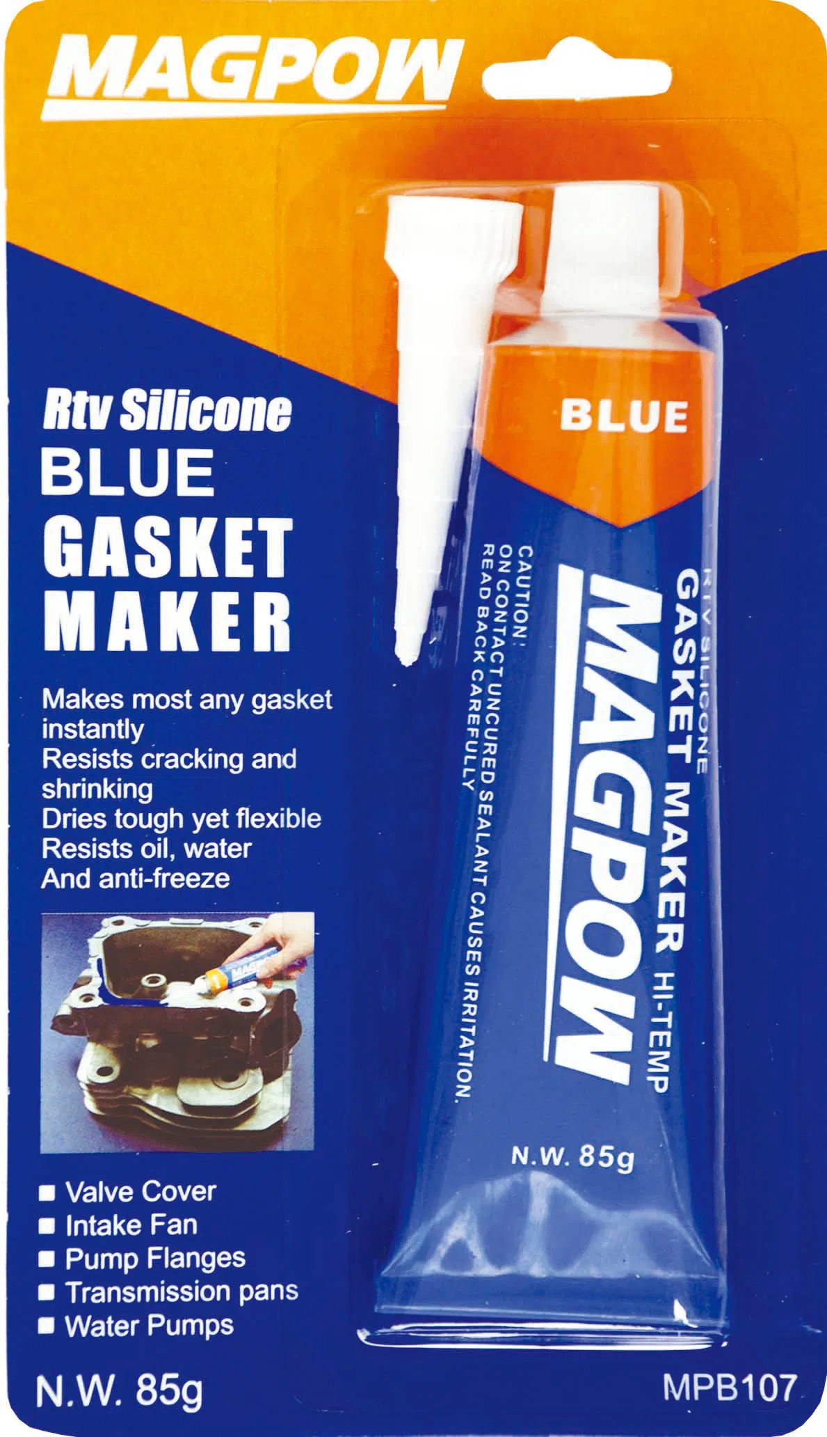 High Temperature Waterproof Fireproof Blue RTV Silicone Sealant Gasket Maker Adhesive