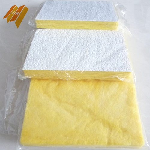 White PVC Foil Fiber Glass Wool Ceiling Tile Blanket