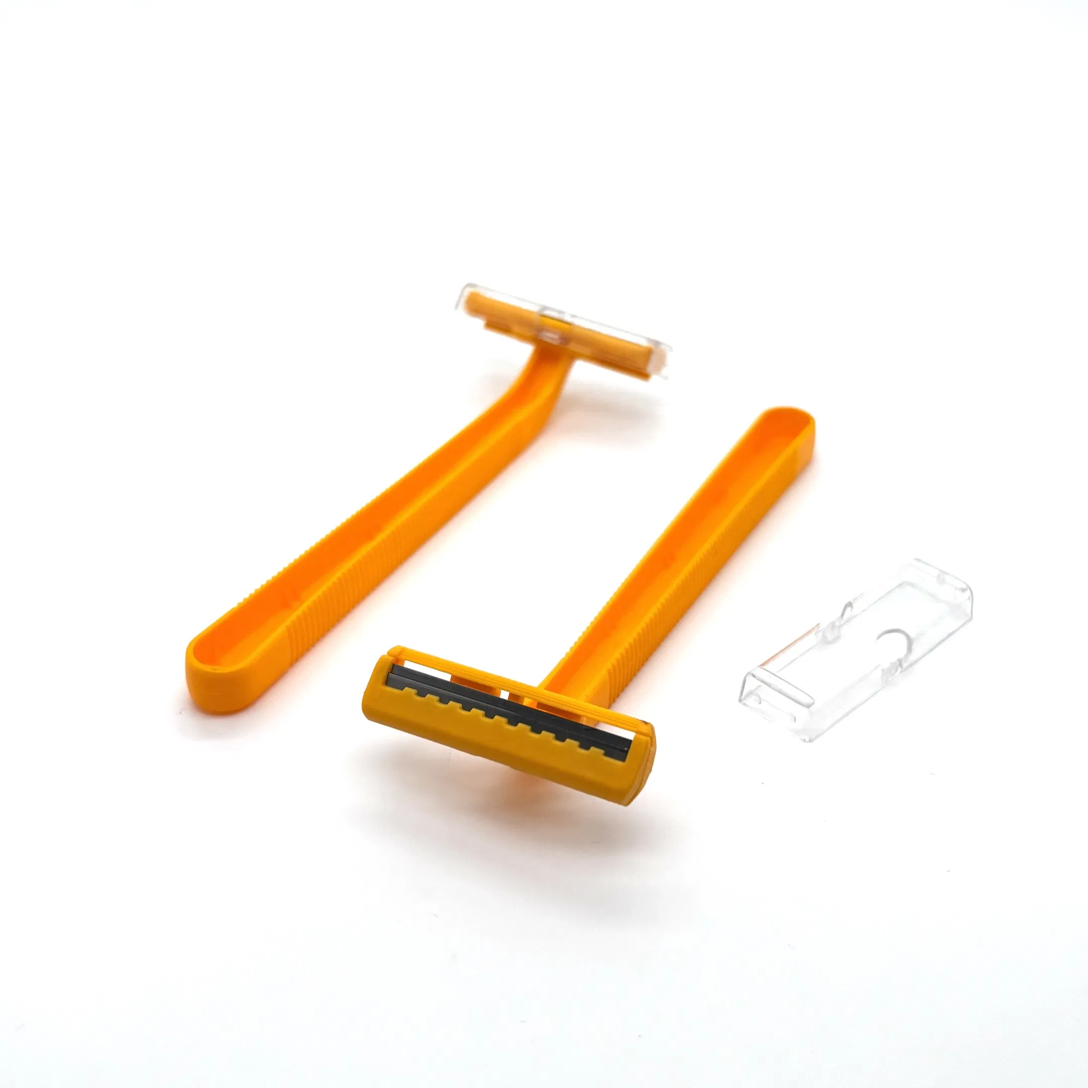 Disposable Hotel Shaving Razor - Orange Plastic Handle with Double-Layer Stainless Steel Blades 06