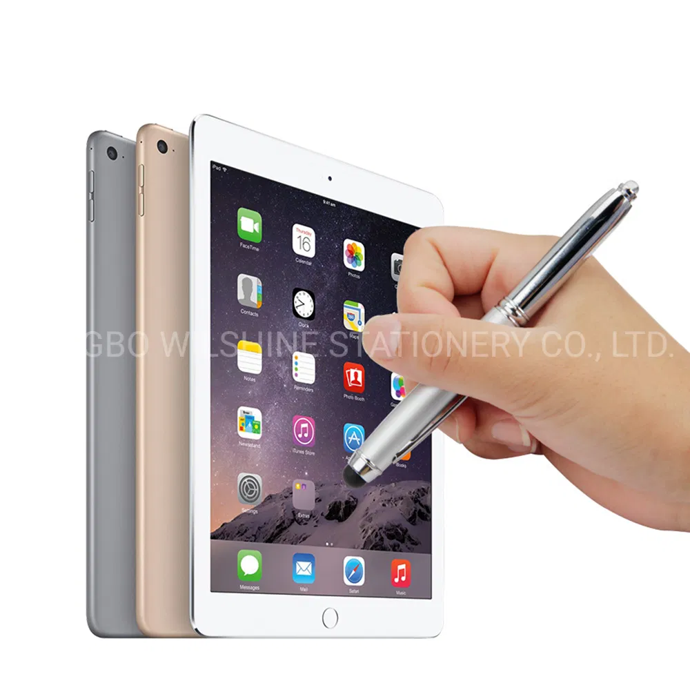 Popular 3 in 1 Metal Ball Pen with Stylus and Light for Gift