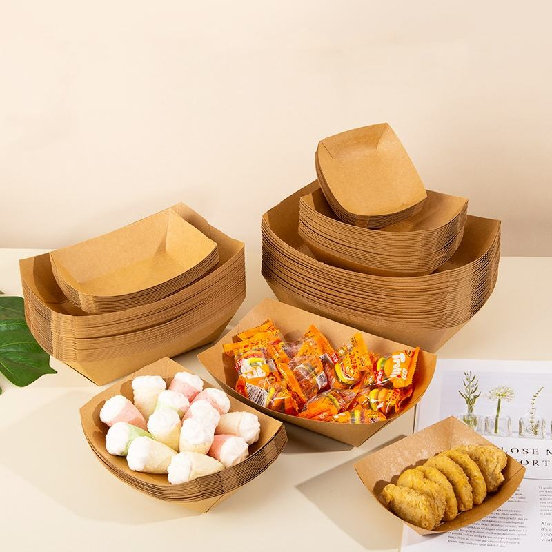 Kraft Paper Snack Tray Stock Size Made From Eco Conscious Material