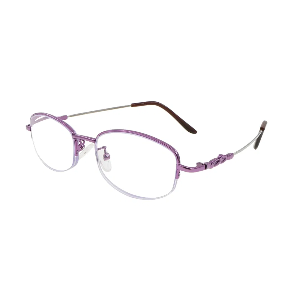 Custom Fashion Classical Ladies Reader Semi Half Frame Metal Presbyopia Reading Glasses