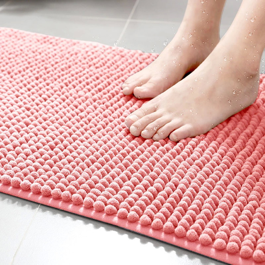 Wholesale Anti Slip Water Absorbent Chenille Fabric Supper Soft Bath Kitchen Floor Mat