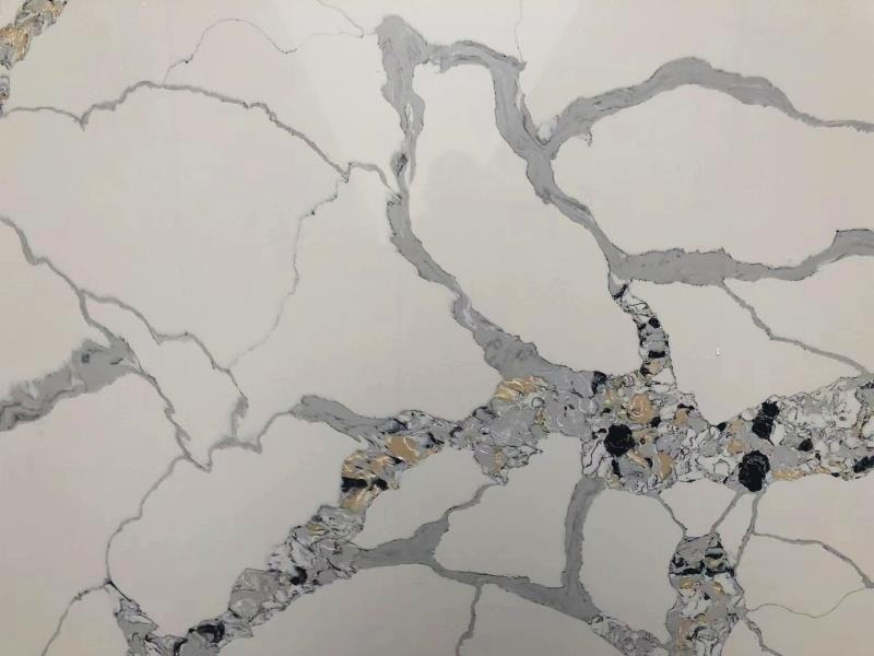 Manufacture Quartz Stone Slab Popular Color Large Veins Quartz Stone Slab
