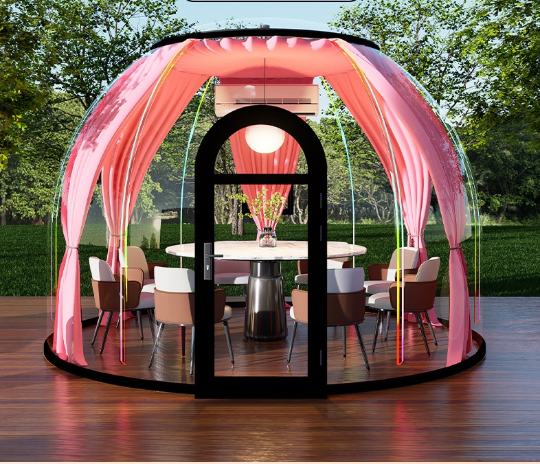 Luxury Clear Transparent Camping Hotel Round Polycarbonate Glamping Prefab Dome House