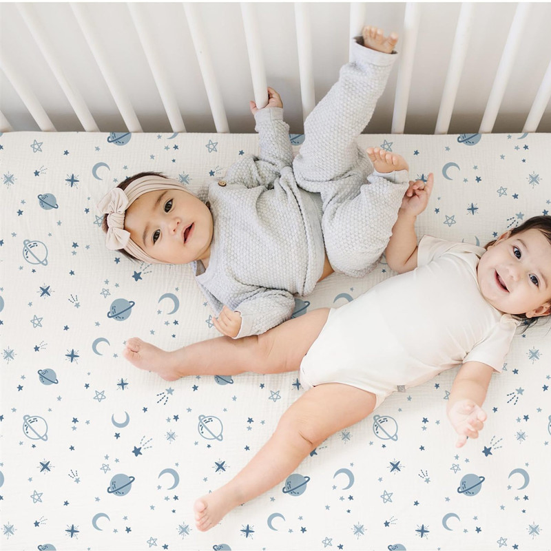 Premium Partner Baby Crib Sheet for Boys Girls Organic Cotton Fitted Bed Sheet Cotton Baby Crib Sheet Soft Touch