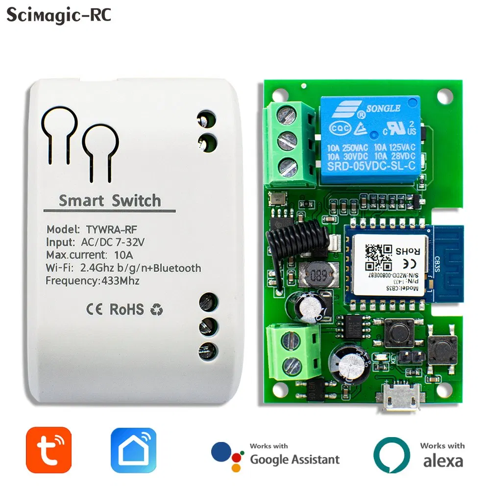 1CH Tuya WiFi Smart Electric Garage Gate Door Access Motor Switch Relay Module Remote Alexa