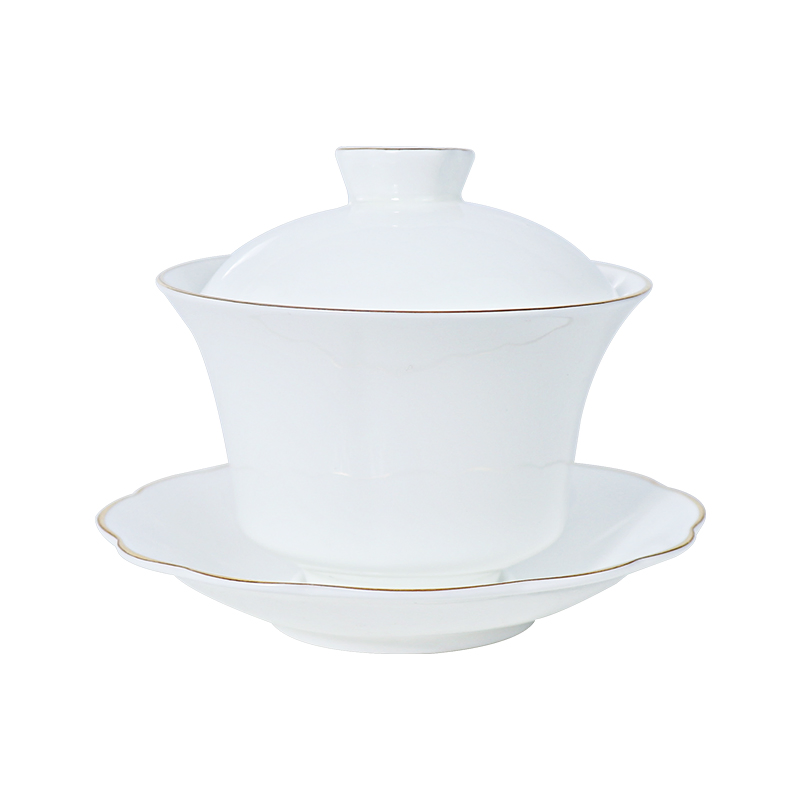 Bone China Material Chinese Traditional Tea Cup Set Saucer with Lid