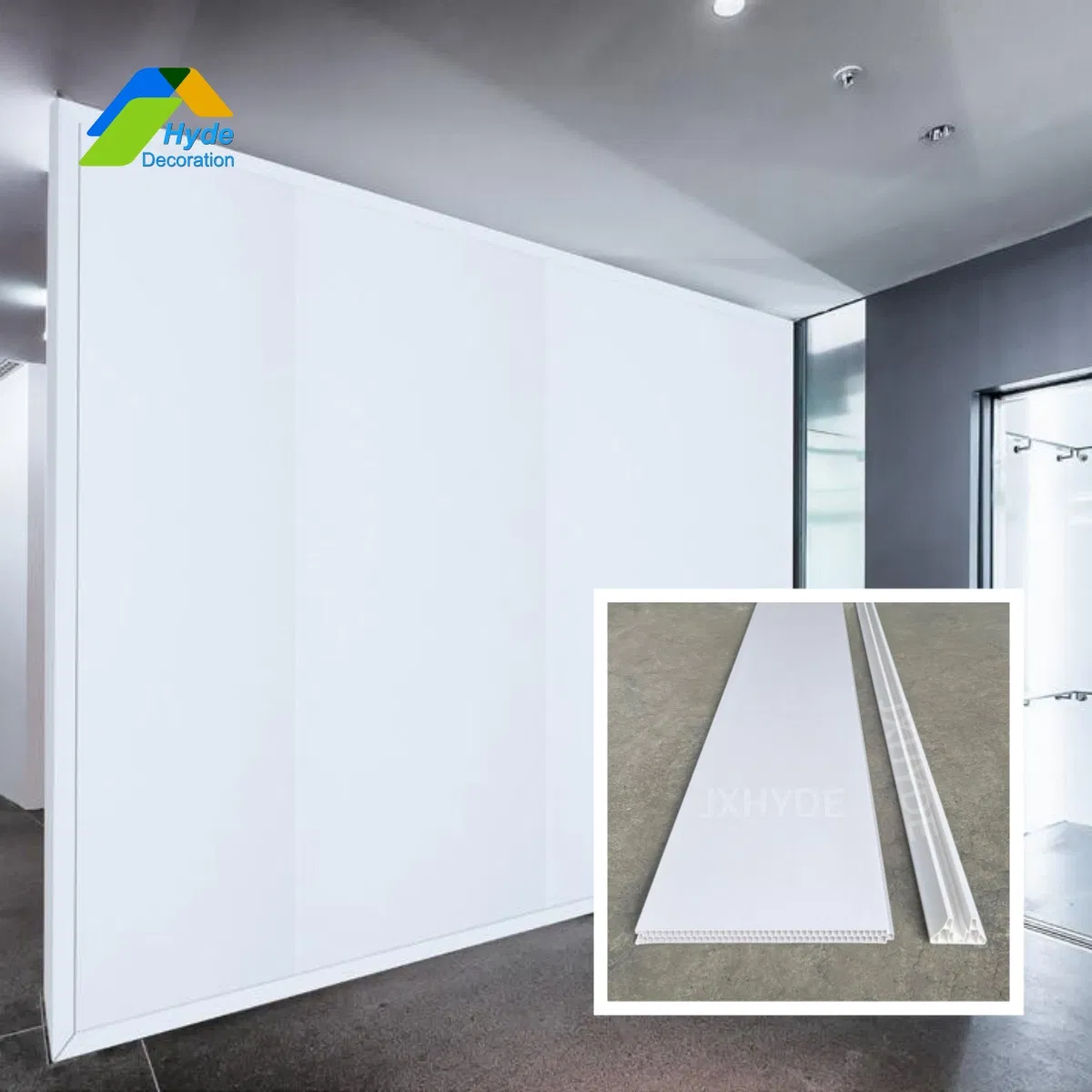 Modern Household Eco-Friendly Fireproof PVC Interior Partition Wall Panels 400X26X2900mm