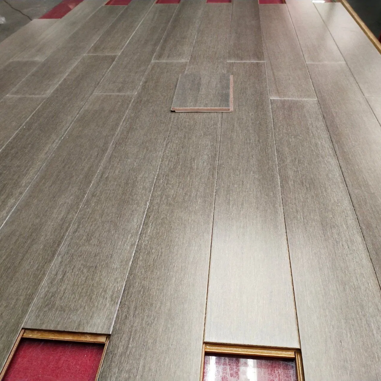 Инженерная бамбуковая доска HDF, серая, 915*130*12мм