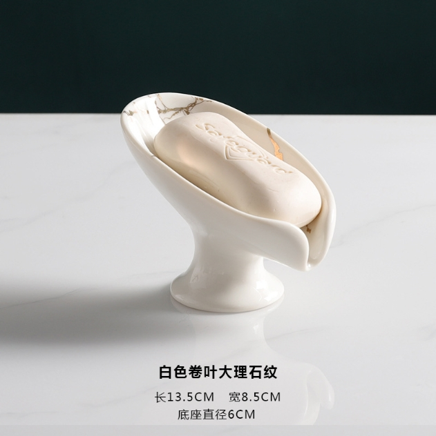 Textured Ceramic Soap Dish with Grooves Bathroom Accessories