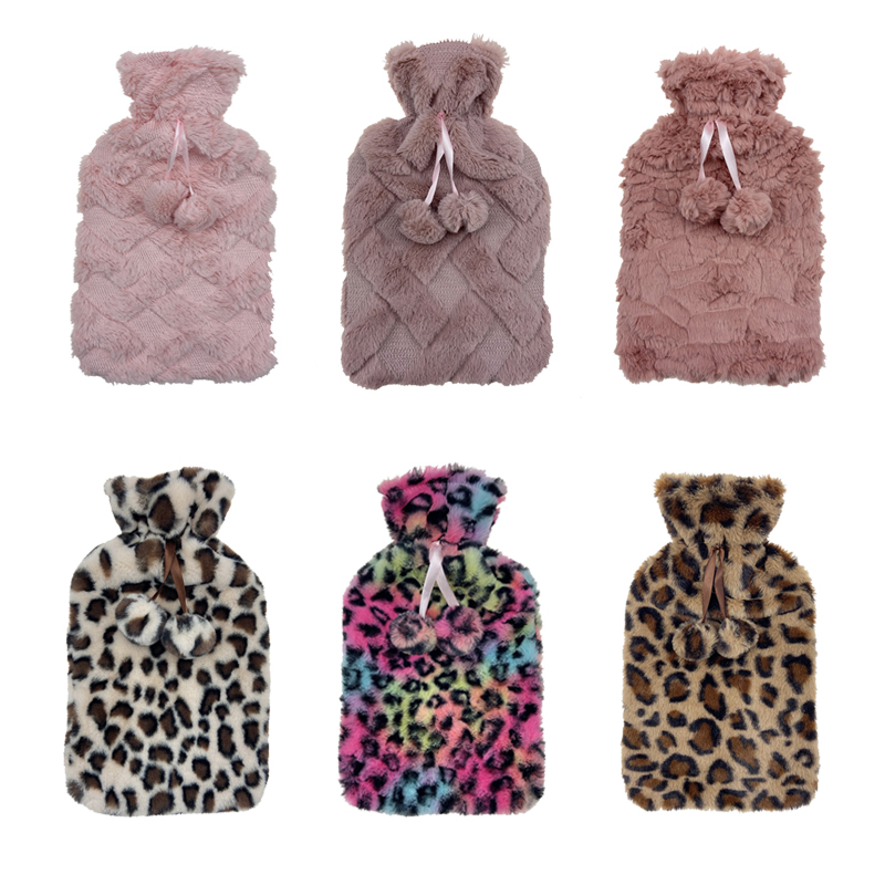Thicken The Plush Hot Water Bag with Cover Hot Water Bottle Luxury Fur Cover Soft Hot Water Bag Cover