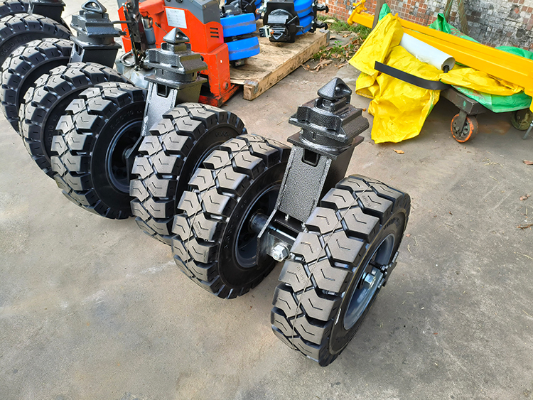 6 Ton 16 " 22" Adjustable ISO Shipping Container Rubber Caster Moving Wheels
