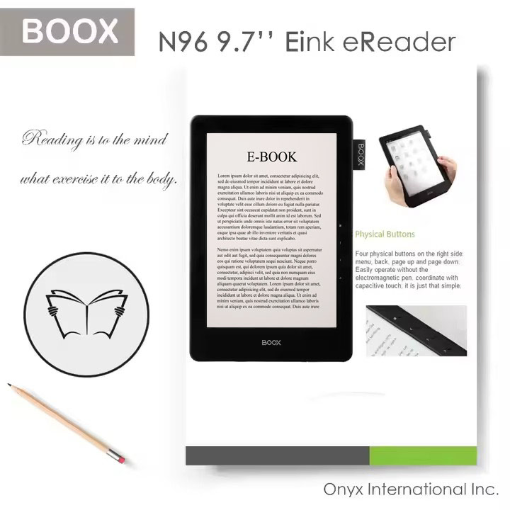 10'' Ebook Reader E-Ink Support Bt Connectivity 16GB/32GB Storage Slim Design E-Reader Without Lockscreen Ads