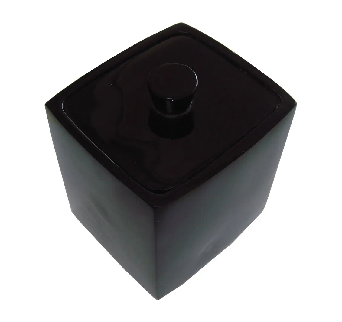 Hotel Bathroom Custom Black Shiny Bath Salts Container