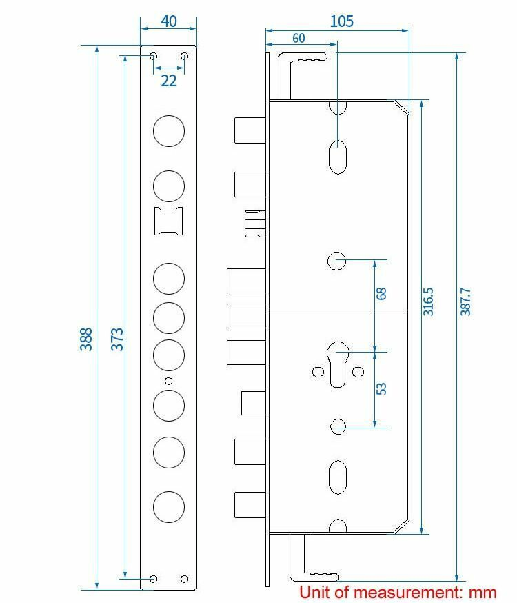 6068 Smart Lock Key & Accessories Stainless Steel Big Mortise Lock
