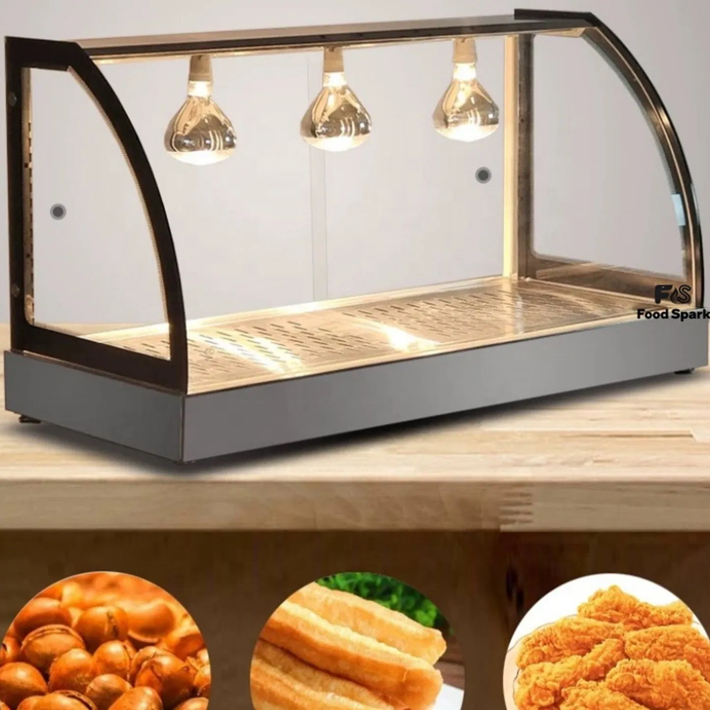 Corner Design Heated Display Cabinet Maximizes Space Utilization in Food Service Areas