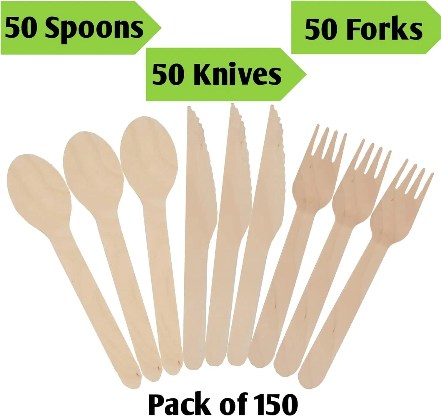 Eco Friendly Natural Compostable Biodegradable Utensils Disposable Forks Knives and Spoons