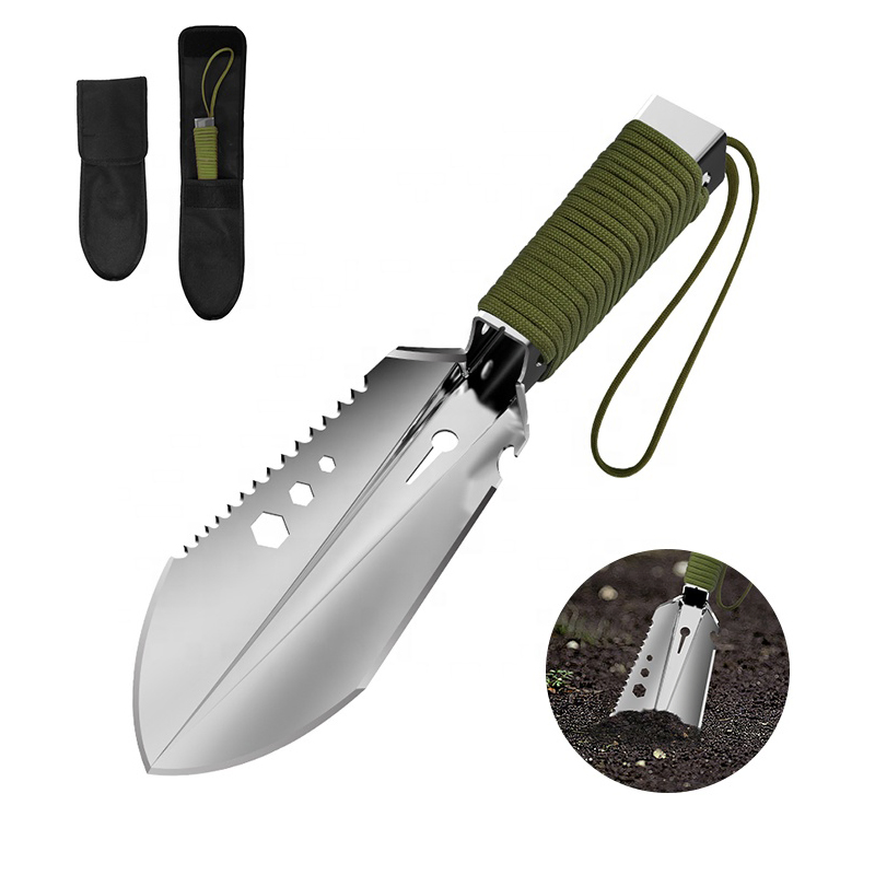 Outdoor Portable Mini Tree Planting Shovel Travel Camping Tools Garden Shovel Plate and Shovel Portable Stainless Steel Trowel