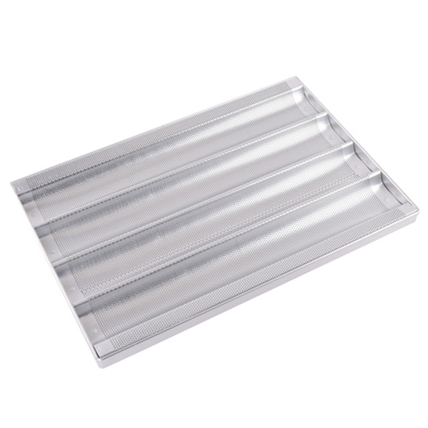 High Quality Commercial Use Bakery Oven Aluminium Perforated French Bread Loaf Baking Tray Baguette Bread Tray