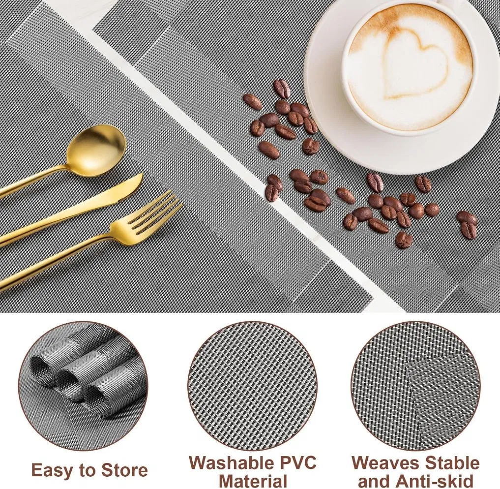 Wholesale High Quality Tear-Resistant PVC Place Mats for Kitchen Restaurant Dining Table